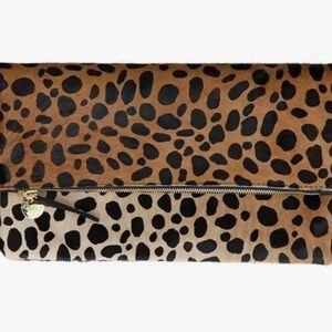 Clare C. Leopard Pony Hair Clutch